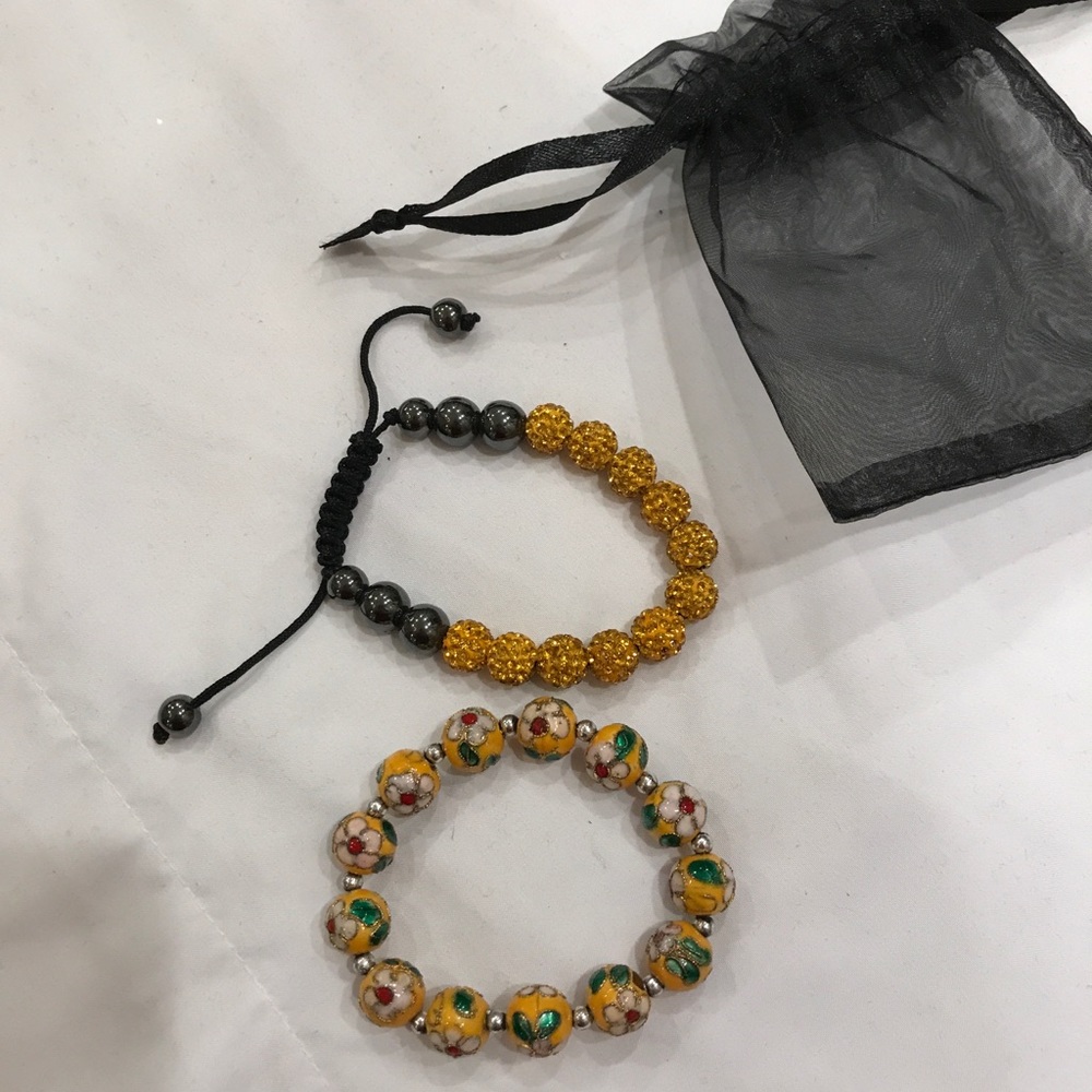 Adjustable Yellow Bead Bracelets - image 2